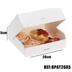 BOITE PATISSIERE BLANCHE 26x26x5 x50