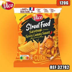 VICO CHIPS STREET FOOD SPICY CURRY 120G***