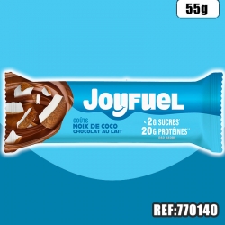 JOYFUEL CHOCOLAT LAIT -  NOIX DE COCO BARRE PROTEINEE 55G