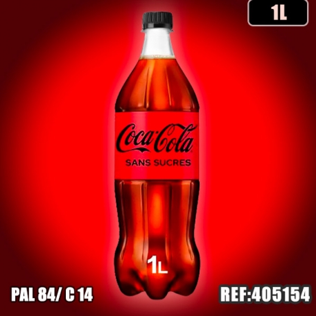 COCA COLA SANS SUCRE 1L PET dont taxe edulcorant 0,035€ HT