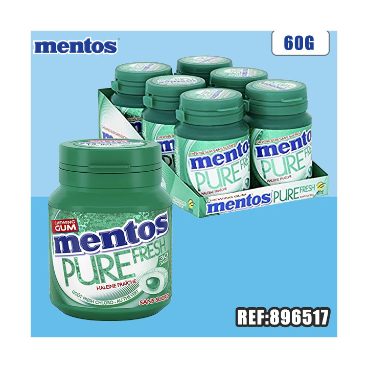 MENTOS BOTTLE PURE FRESH CHLOROPHYLLE 60 G