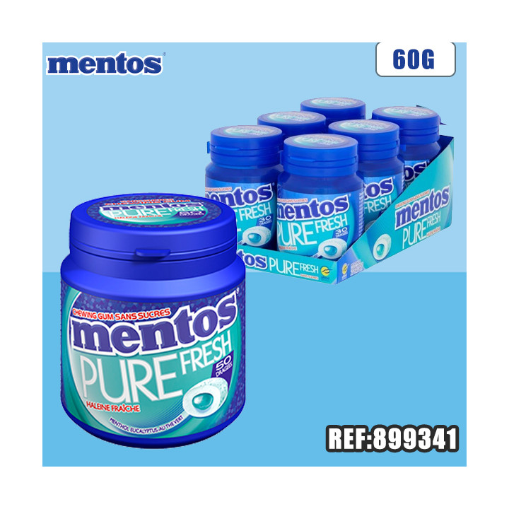 MENTOS BOTTLE MENTHOL/EUCALYPTUS sans sucre 60G