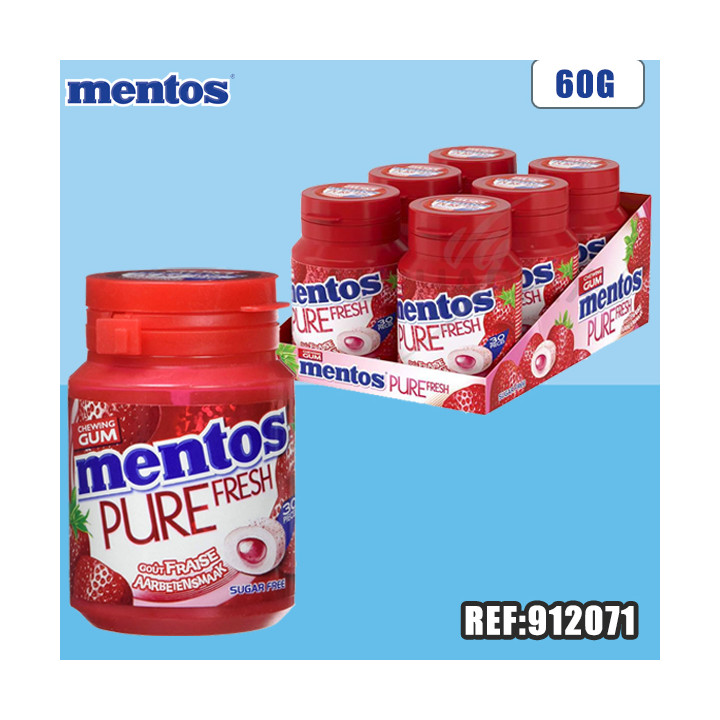 MENTOS BOTTLE PURE FRESH FRAISE 60G