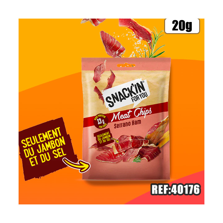 SNACKIN FOR YOU MEAT CHIPS SERRANO 20G