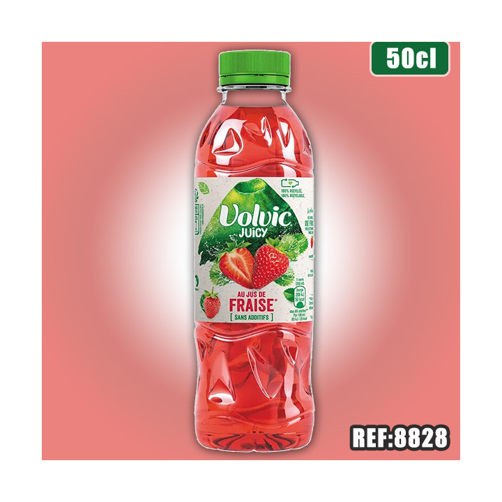 VOLVIC JUICY FRAISE PET 50CL dont taxe sucre 0.02€ht