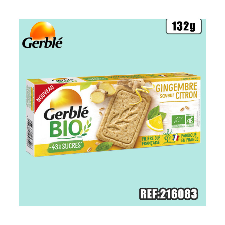 GERBLE BISCUIT GINGEMBRE CITRON BIO 132G