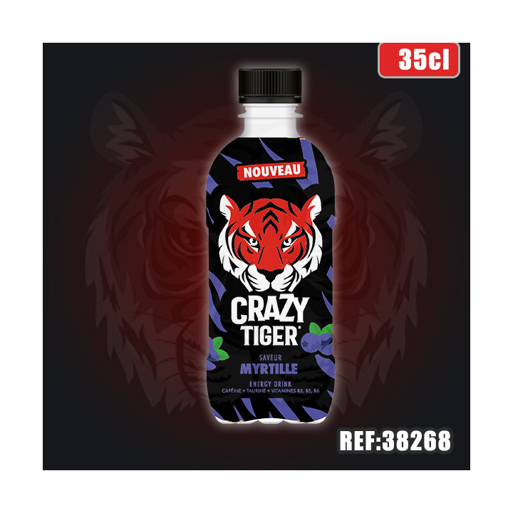 CRAZY TIGER MYRTILLE 35CL dont taxe sucre 0.0142€ht