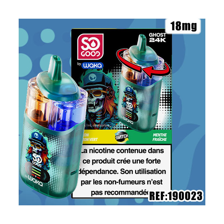 WAKA GHOST 24K CITRON-CITRON VERT-MENTHE FRAICHE 18MG