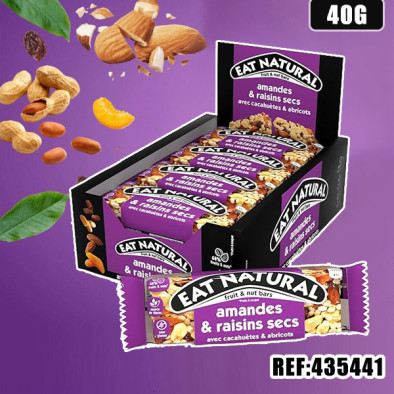 EAT NATURAL AMANDES-RAISINS SECS 40G***