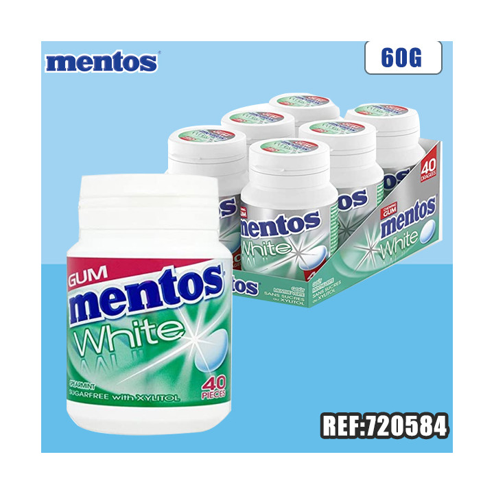 MENTOS BOTTLE WHITE MENTHE VERTE 60 G