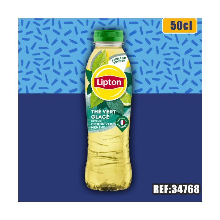 LIPTON GREEN CITRON VERT MENTHE 50cl PET dont taxe sucre 0.0231€ ht