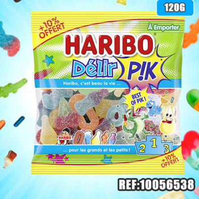 HARIBO sachet DELIR PIK 120g+10%gratuit***