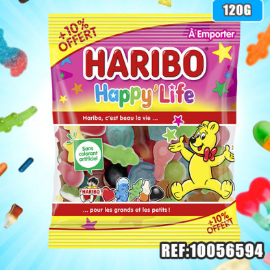 HARIBO sachet HAPPY LIFE 120g+10%gratuit***
