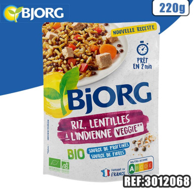 BJORG RIZ LENTILLES A L'INDIENNE 220G