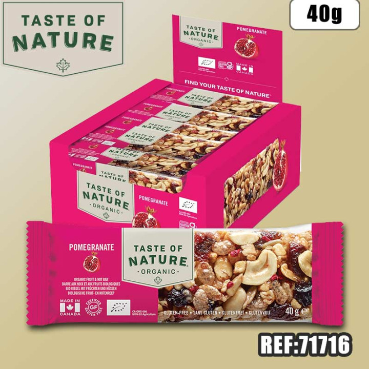 TASTE OF NATURE BARRE POMEGRANATE 40G