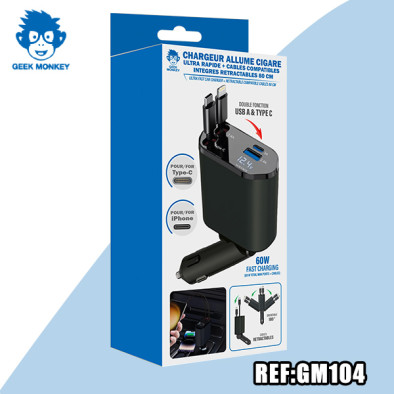 GM-CHARGEUR AC+CABLES RETRACTABLES + ecopart 0.12