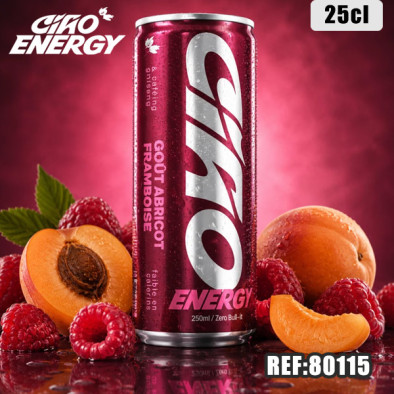 CIAO ENERGY ABRI FRAMB 250ML dont taxe sucre 0,0102€ht