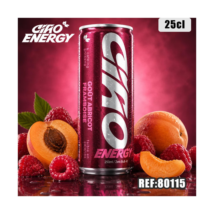 CIAO ENERGY ABRI FRAMB 250ML dont taxe sucre 0,0102€ht
