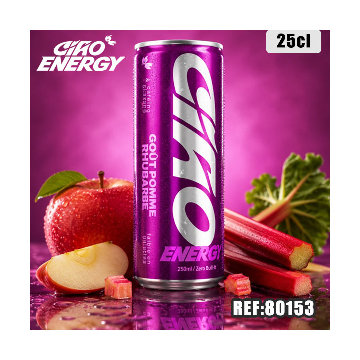 CIAO ENERGY POMME RHUBARBE 250ML dont taxe sucre 0,0102€ht