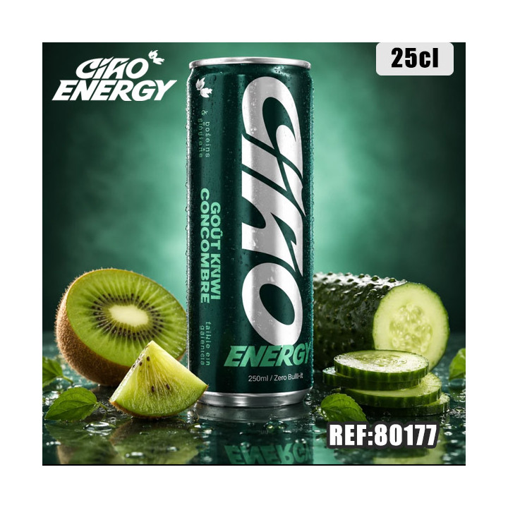 CIAO ENERGY KIWI CONCOM 250ML dont taxe sucre 0,0102€ht