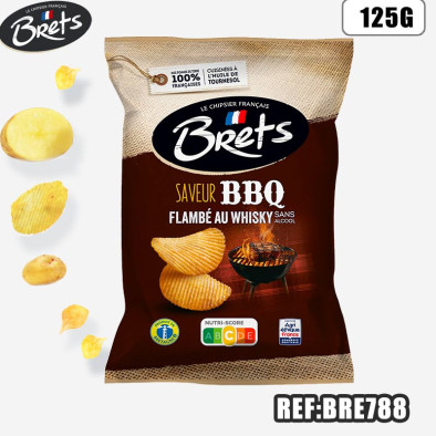 BRET'S CHIPS BARBECUE & WHISKY 125G ss alcool 