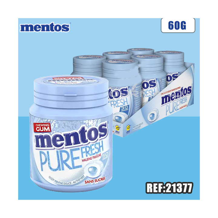 MENTOS BOTTLE PURE FRESH Menthe douce ss 60 G