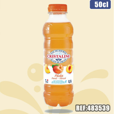 CRISTALINE AU JUS PECHE 50 CL dont taxe sucre 0.02305€ht