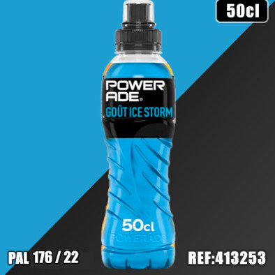 POWERADE ICE STORM 50CL PET dont taxe sucre 0.0456€ht