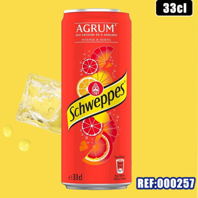 SCHWEPPES AGRUM 33cl SLIM dont taxe sucre 0,035€ht