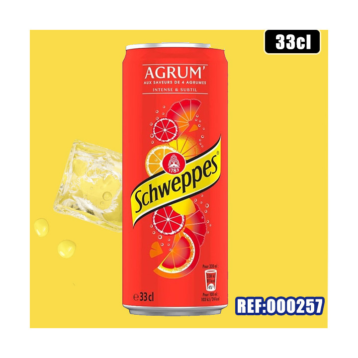 SCHWEPPES AGRUM 33cl SLIM dont taxe sucre 0,035€ht