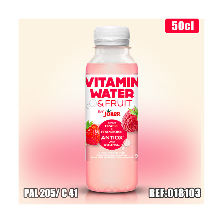 VITAMIN WATER FRUIT FRAISE FRAMBOISE PET 50cl