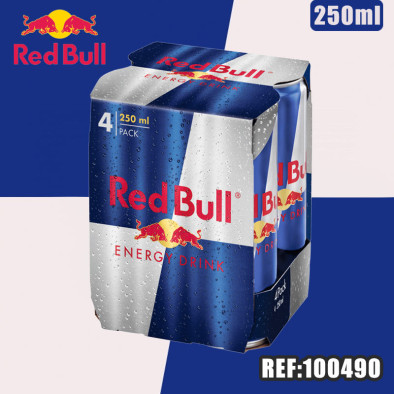RED BULL 4x250ml dont taxe sucre 0.3617€ht
