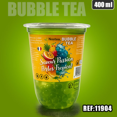 BUBBLE TEA PASSION PERLES TROPICAL 400ML dont taxe sucre 0.085520€ht