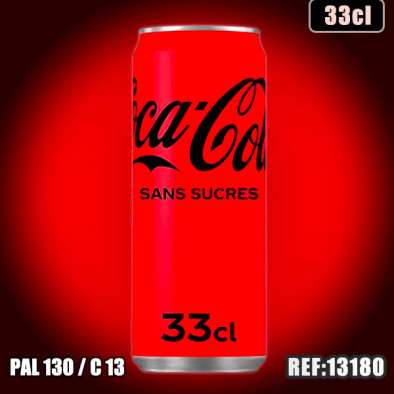 COCA COLA SANS SUCRE 33cl SLIM  dont taxe edulc. 0,0216€ht