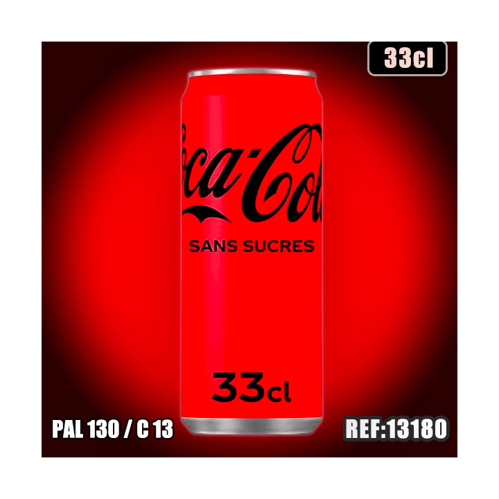 COCA COLA SANS SUCRE 33cl SLIM  dont taxe edulc. 0,0216€ht