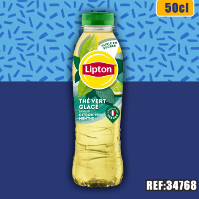 LIPTON GREEN CITRON VERT MENTHE 50cl PET dont taxe sucre 0.0231€ ht