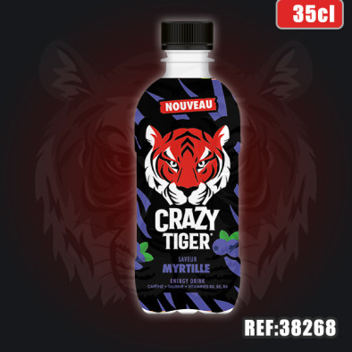 CRAZY TIGER MYRTILLE 35CL dont taxe sucre 0.0142€ht