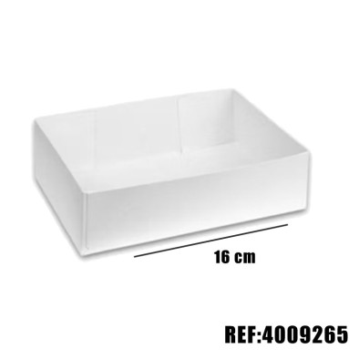 CAISSETTE PATISSIERE BLANCHE 16x11x5cm x100