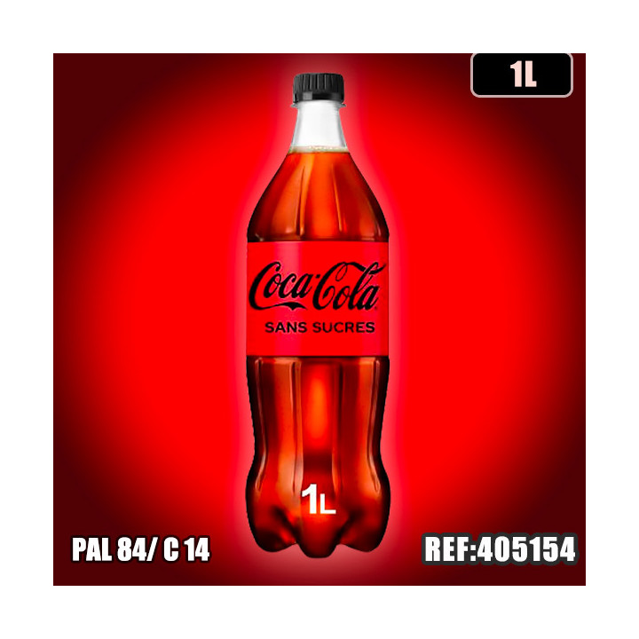COCA COLA SANS SUCRE 1L PET dont taxe edulcorant 0,0654€ht