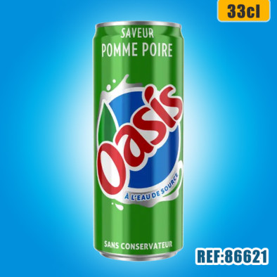 OASIS POMME POIRE 33cl SLIM dont taxe sucre 0.0724€ht