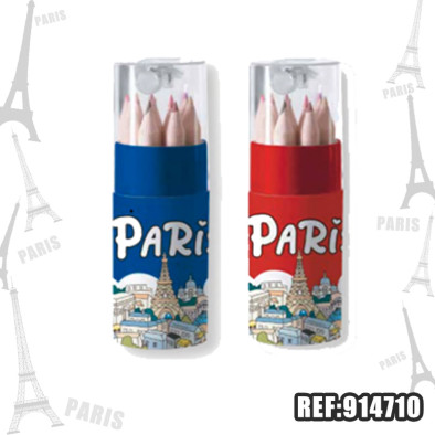 SET 12 MINIS CRAYONS B/R PARIS***
