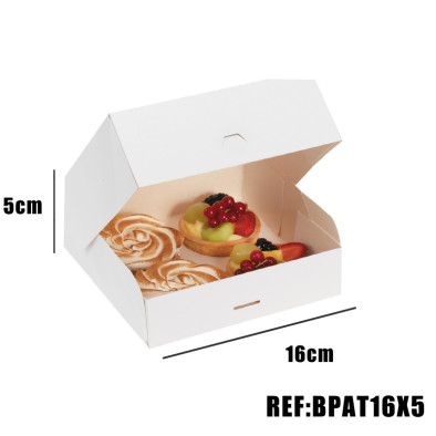 BOITE PATISSIERE BLANCHE 16x16x5 x50