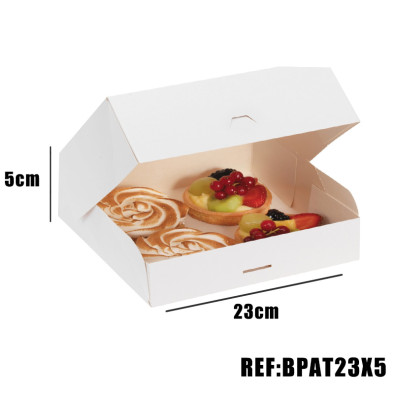 BOITE PATISSIERE BLANCHE 23x23x5 x50