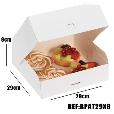 BOITE PATISSIERE BLANCHE 29x29x8 x25