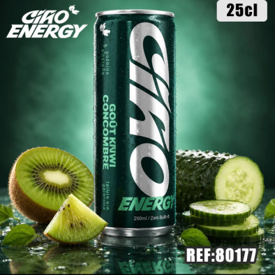 CIAO ENERGY KIWI CONCOM 250ML dont taxe sucre 0,0102€ht