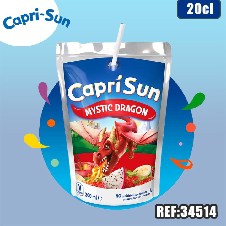 CAPRI-SUN MYSTIC DRAGON MINI POCHE 20CL dont taxe sucre 0.04384€ht