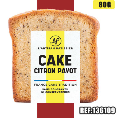 TRANCHE CAKE CITRON PAVOT 80G